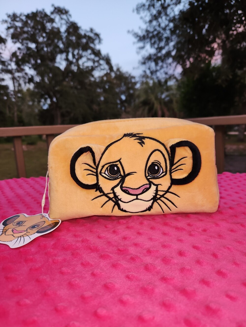 Disney Simba Goldish Velvet Cosmetic With Movable Ears  NWT